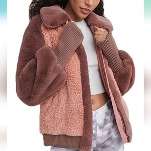 UGG FAUX-FUR Augusta Sherpa Baseball Jacket
